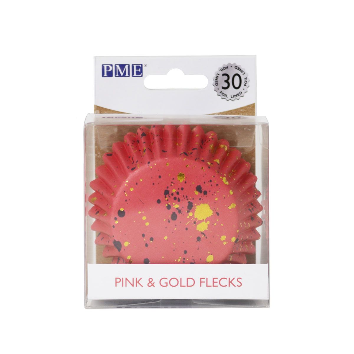 PME Foil Baking Cups Pink & Gold Flecks pk/30 – Bild 2