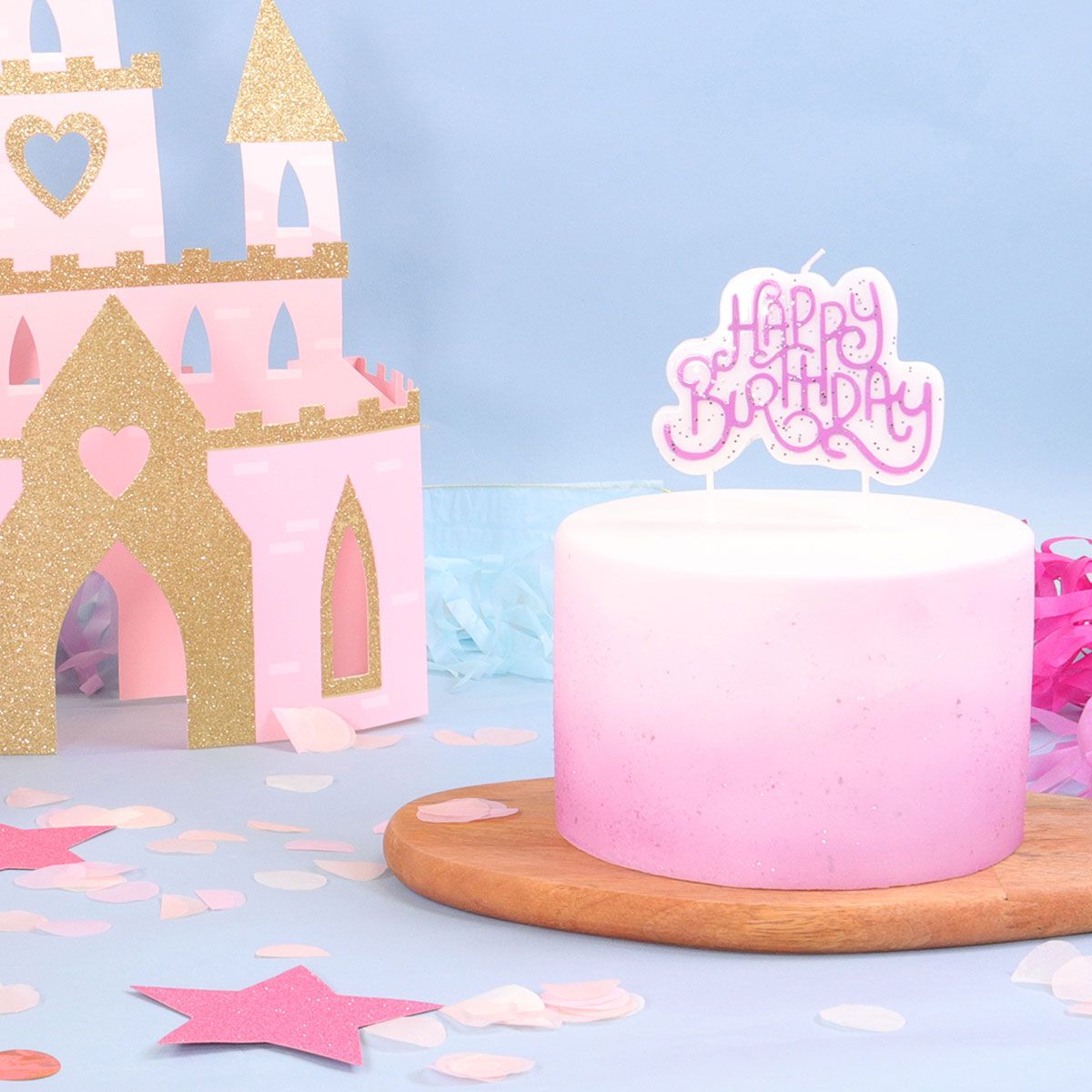 Rosa funkelnde Geburtstagskerze – Bild 3