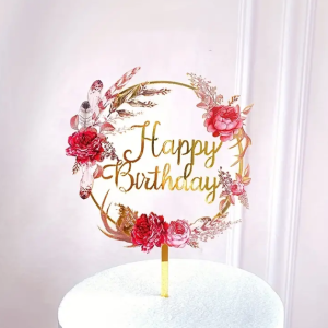 Kuchentopper Happy Birthday Blumen