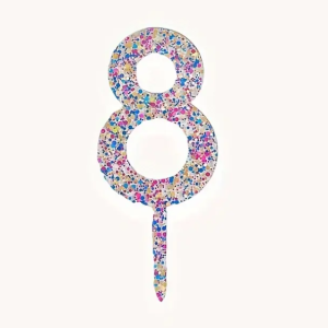 Kuchentopper Bunte Acryl-Zahl 8